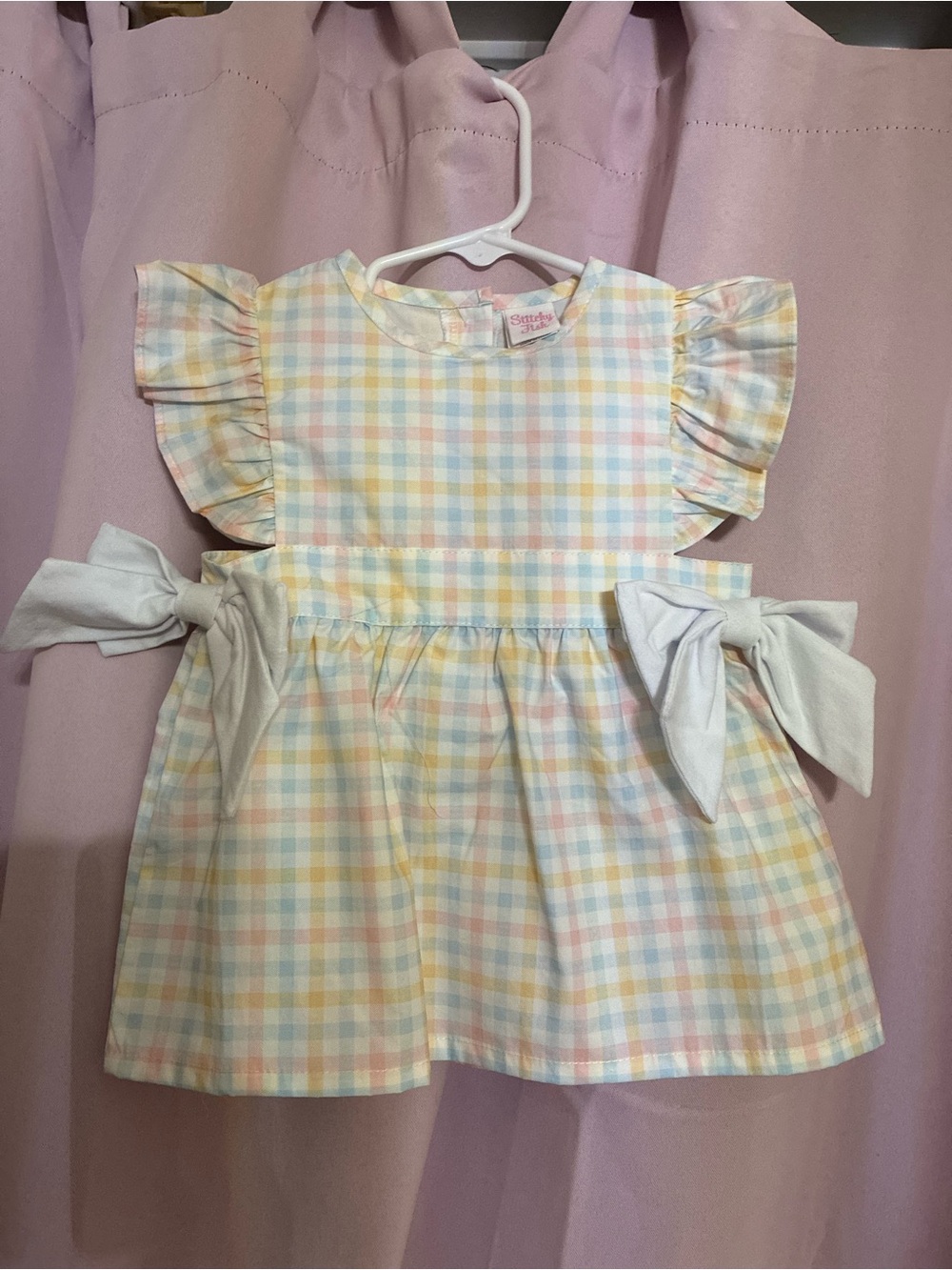 Sweetly Styled Pastel Gingham bloomer set with Side Bows - Kids